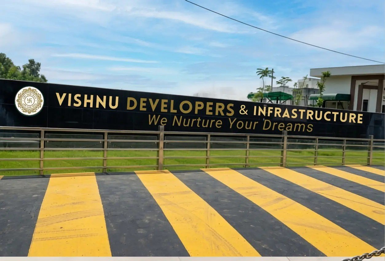 Vishnu Developers & Infrastructure entrance signage